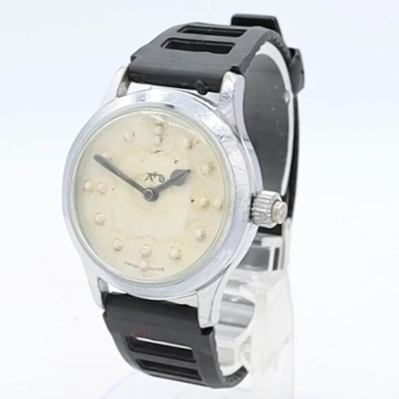 Vintage A+B Braille Men\'s Automatic Wristwatch ETA 2770 Swiss Steel & Chrome